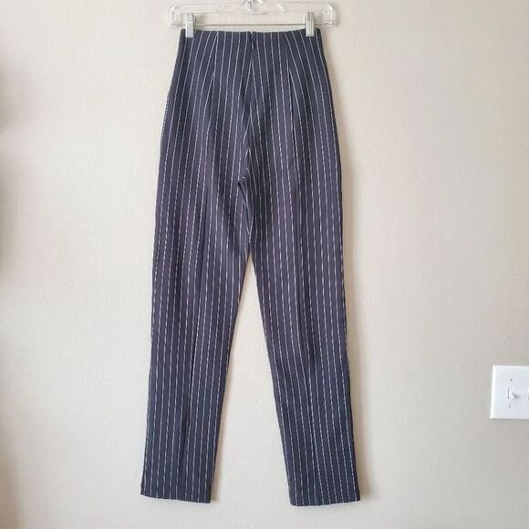 Naked Wardrobe The Pinstripe Cigarette Pants in Black - Picture 9 of 13